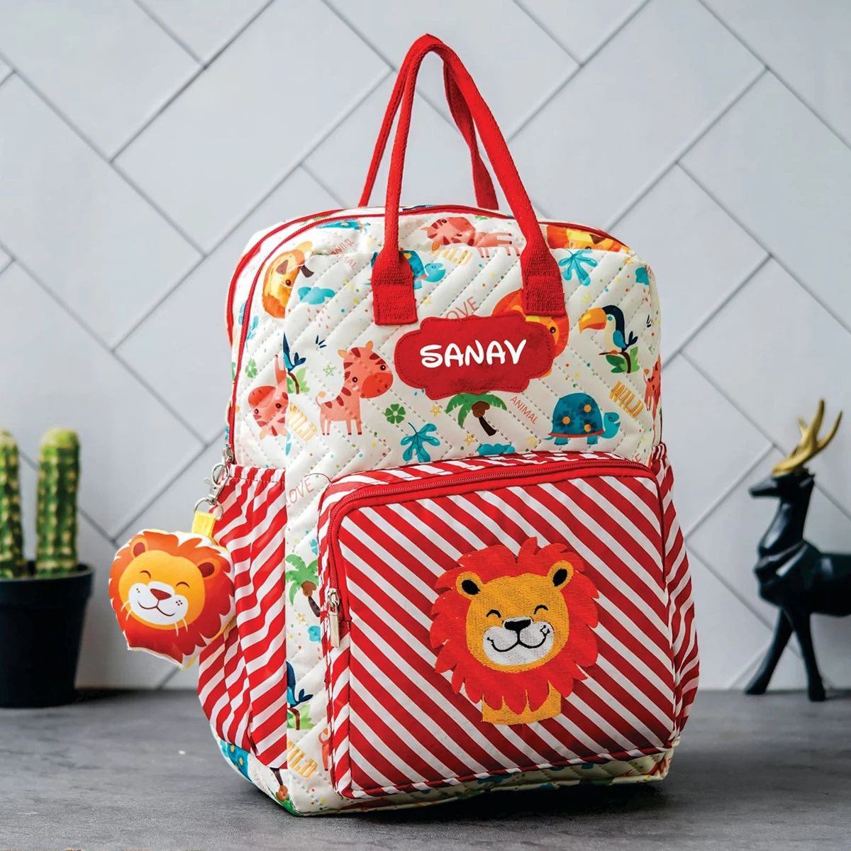 Personalised Box bagpack Big double chain Jungle (2)