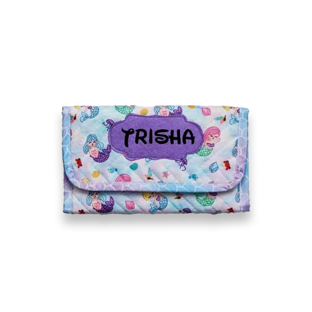 Personalised Mini 3 fold multi purpose pouch Mermaid