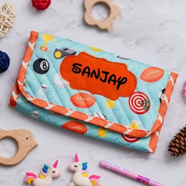 Personalised Mini 3 fold multi purpose pouch Sports (3)