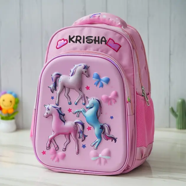 Personalised Medium Unicorn Backpack - Pink