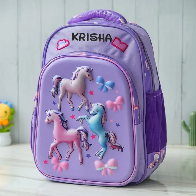 Personalised Medium Unicorn Backpack - Purple