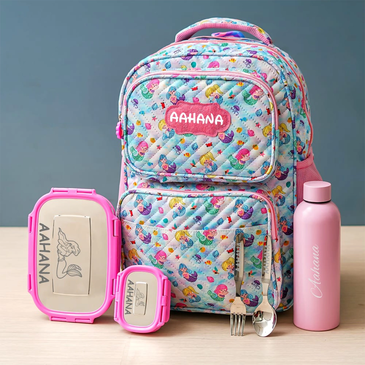Personalised Premium Large Backpack Combo - Mermaid