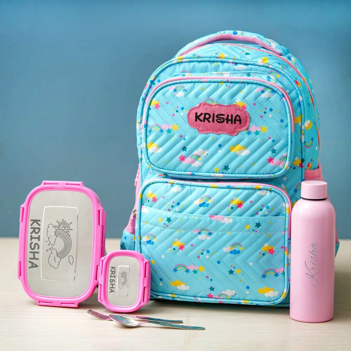 Personalised Premium Large Backpack Combo - Rainbow