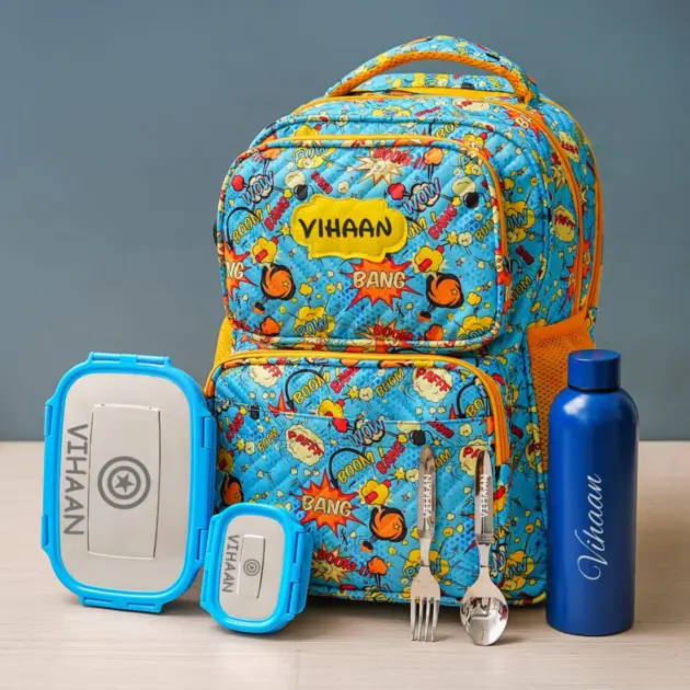 Personalised Premium Large Backpack Combo - Superhero