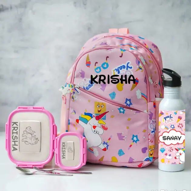 Personalised Premium Small Backpack Combo - Unicorn