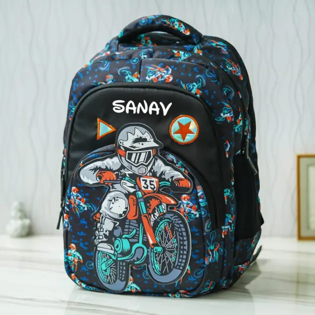 Personalised Biker Large Backpack
