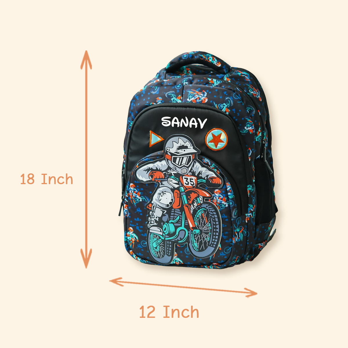 Personalised Biker Large Backpack Combo - Image 3