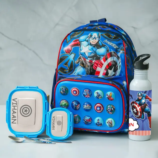 Personalised Captain America Shell Bag Combo
