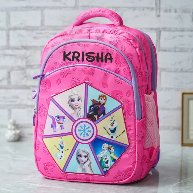 Personalised Frozen Theme Large Backpack - Pink