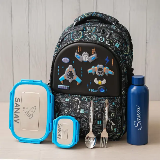 Personalised Gameover Backpack Combo - Black