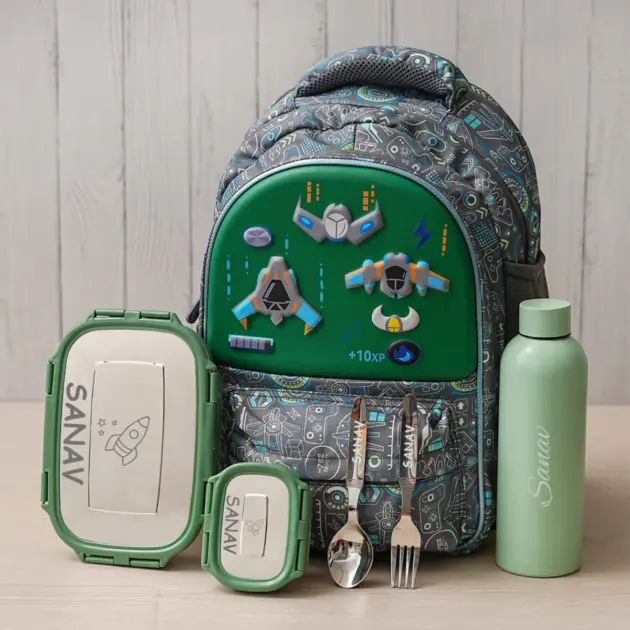 Personalised Gameover Backpack Combo - Green
