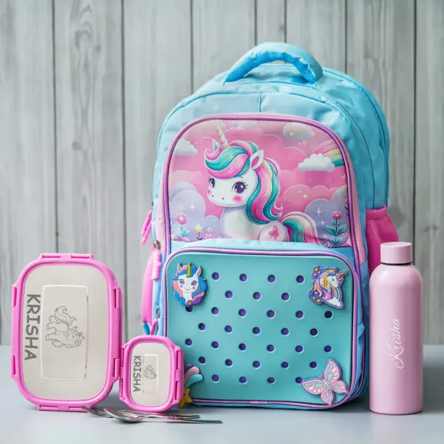 Personalised Large Unicorn Backpack Combo