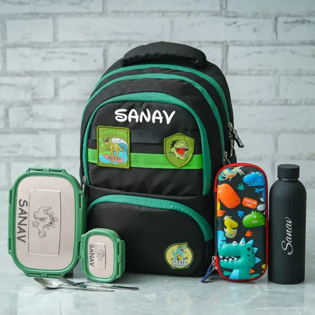 Personalised Medium Backpack Combo - Dinosaur