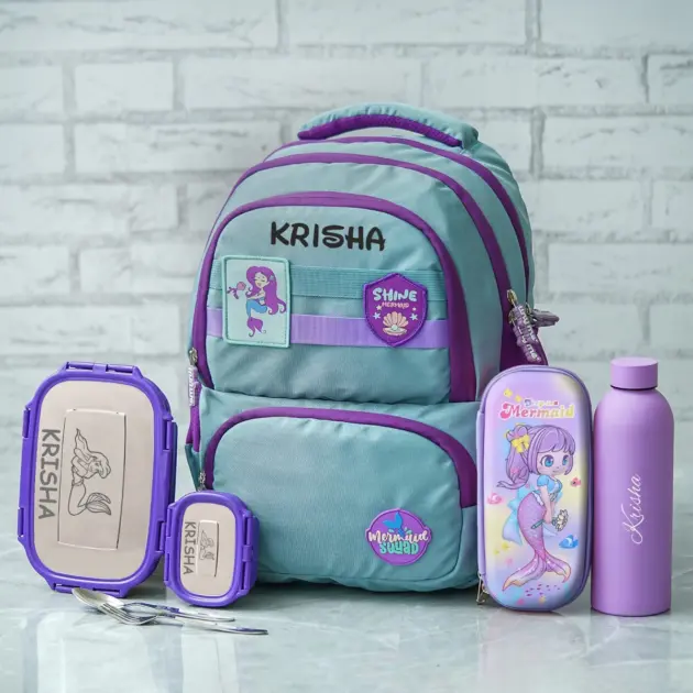 Personalised Medium Backpack Combo - Mermaid