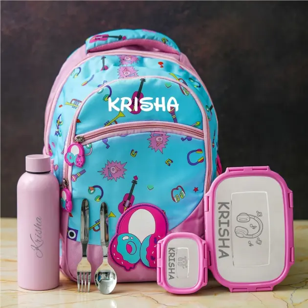 Personalised Music Medium Backpack Combo