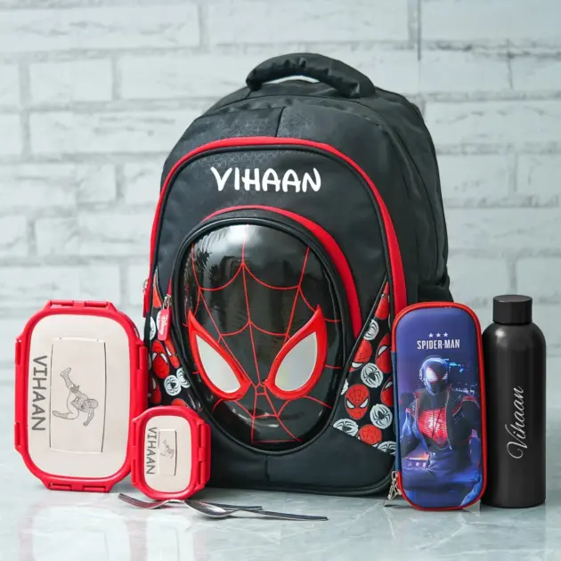 Personalised Premium Spiderman Backpack Combo