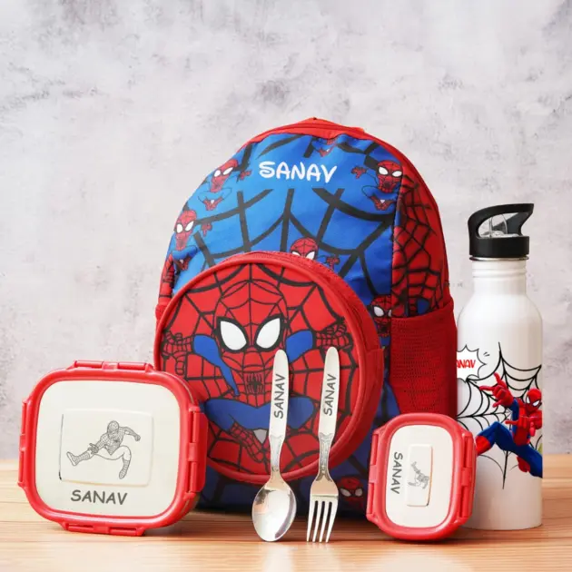 Personalised Spiderman Junior Bag Combo