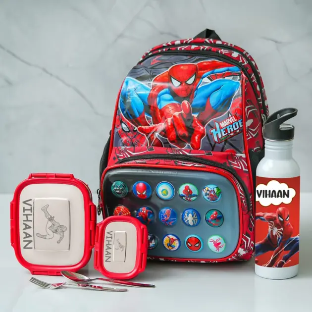 Personalised Spiderman Shell Bag Combo