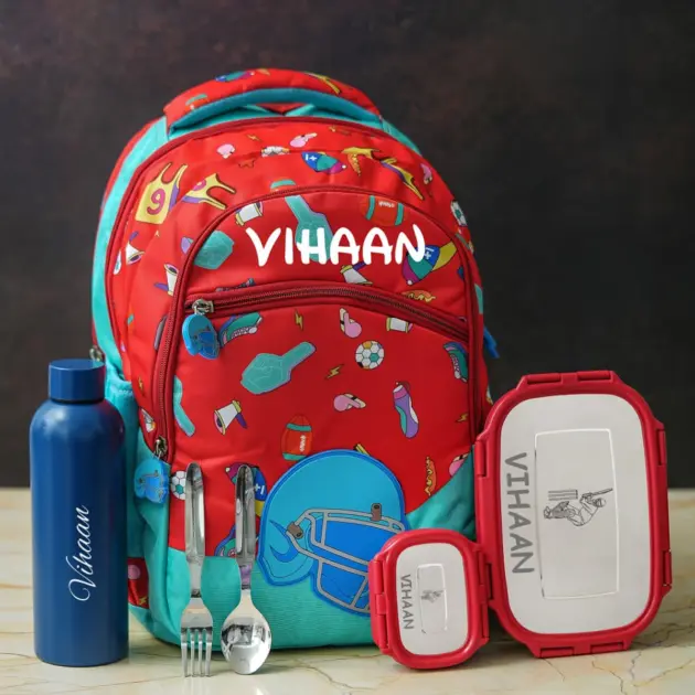 Personalised Sports Medium Backpack Combo