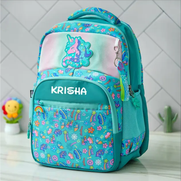 Personalised Unicorn Holographic Backpack - Blue