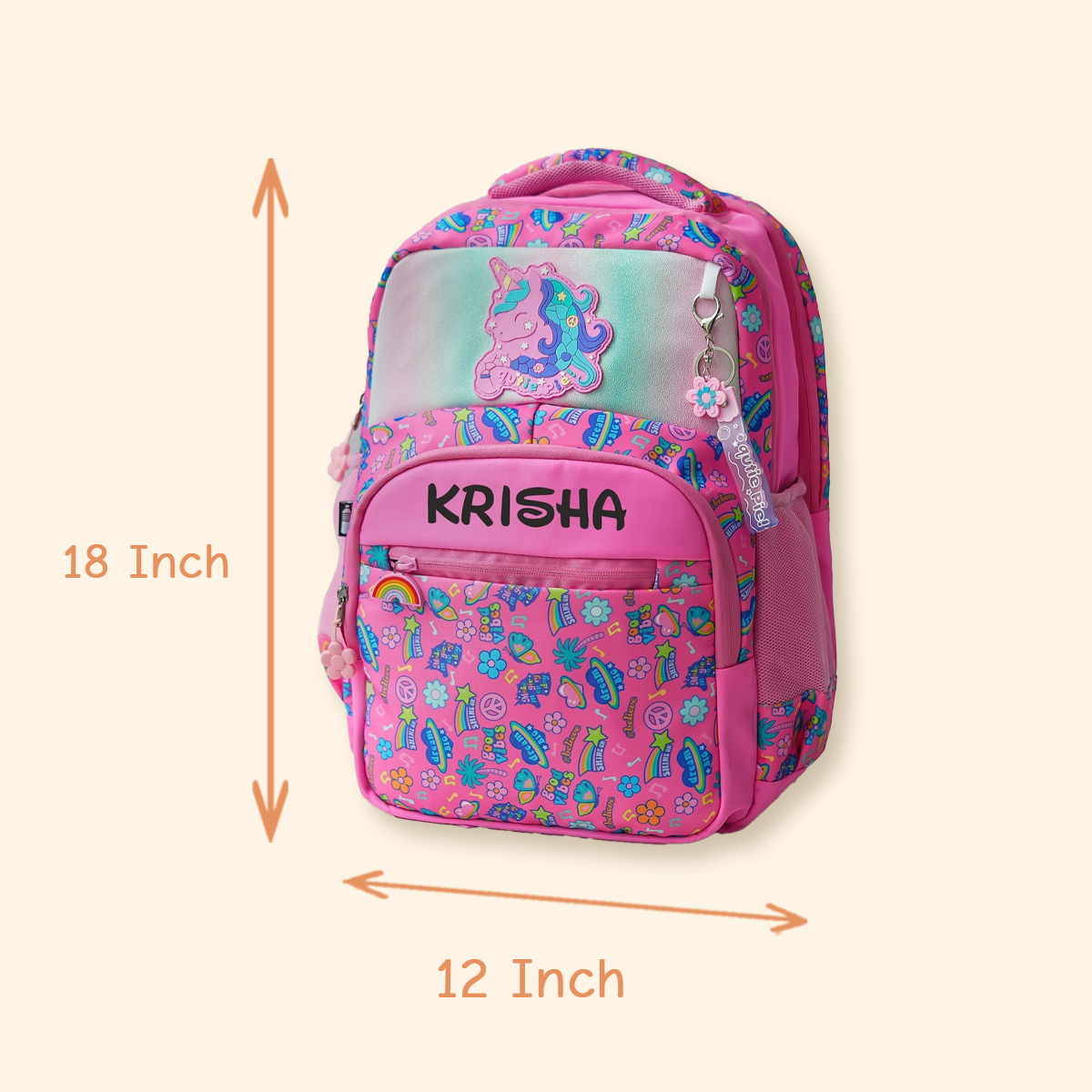 Personalised Unicorn Holographic Backpack - Pink - Image 2