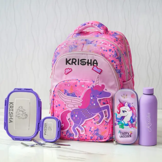 Personalised Unicorn Large Backpack Combo
