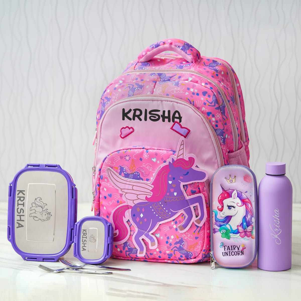 Personalised Unicorn Large Backpack Combo